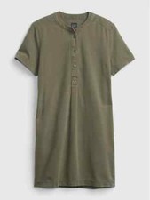 GAP SIZE XS Utility Popover Dress SOFT BLACK COTTON W/ POCKETS WOMEN b