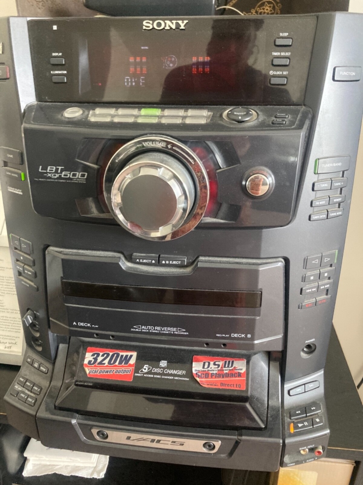 Sony home stereo system used with speakers, black with silver, Excellent cond. eBay