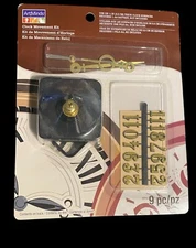 ArtMinds Clock Movement Kit 9 PC 1/4" Shaft Gold Numbers & Hands