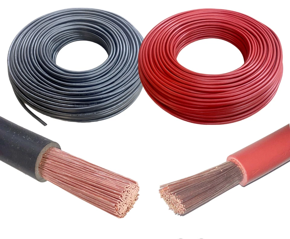 KABELOUTLET Kabel Batteriekabel H07V-K Rot Schwarz 4 6 10 16 25 35 50 70 mm² mm2 Verdrahtung