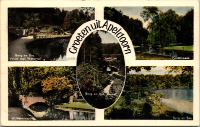 Groeten uit Apeldoorn Greetings From Apeldoorn Multiple Scenes Postcard 1955