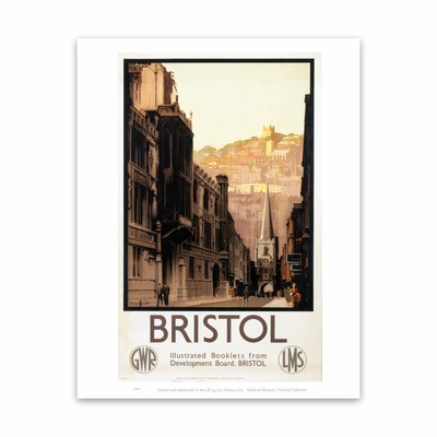 Bristol High Street GWR LMS 28x35cm Art Print by Vintage Railway Posters
