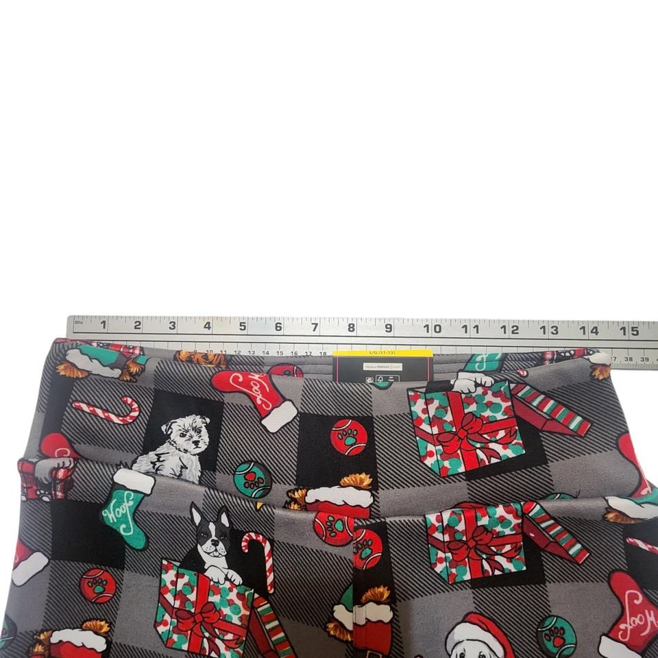 Holiday Christmas Juniors Womens High West Leggings Faux-Fur Lined Size Large - Image 2 of 4