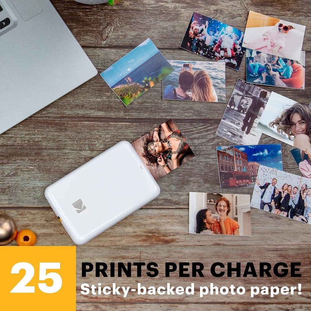 Wireless 2x3 Sticky-Back Photo Printer with Fun App Editing Features