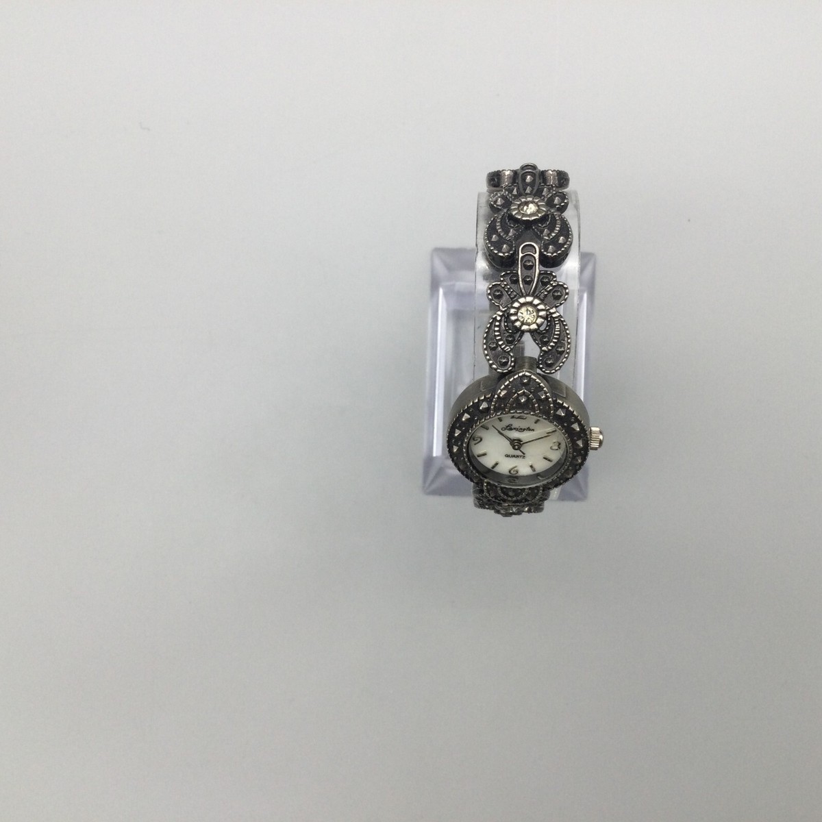 Lexington Watch Women 23mm Silver Tone Marcasite MOP Dial 