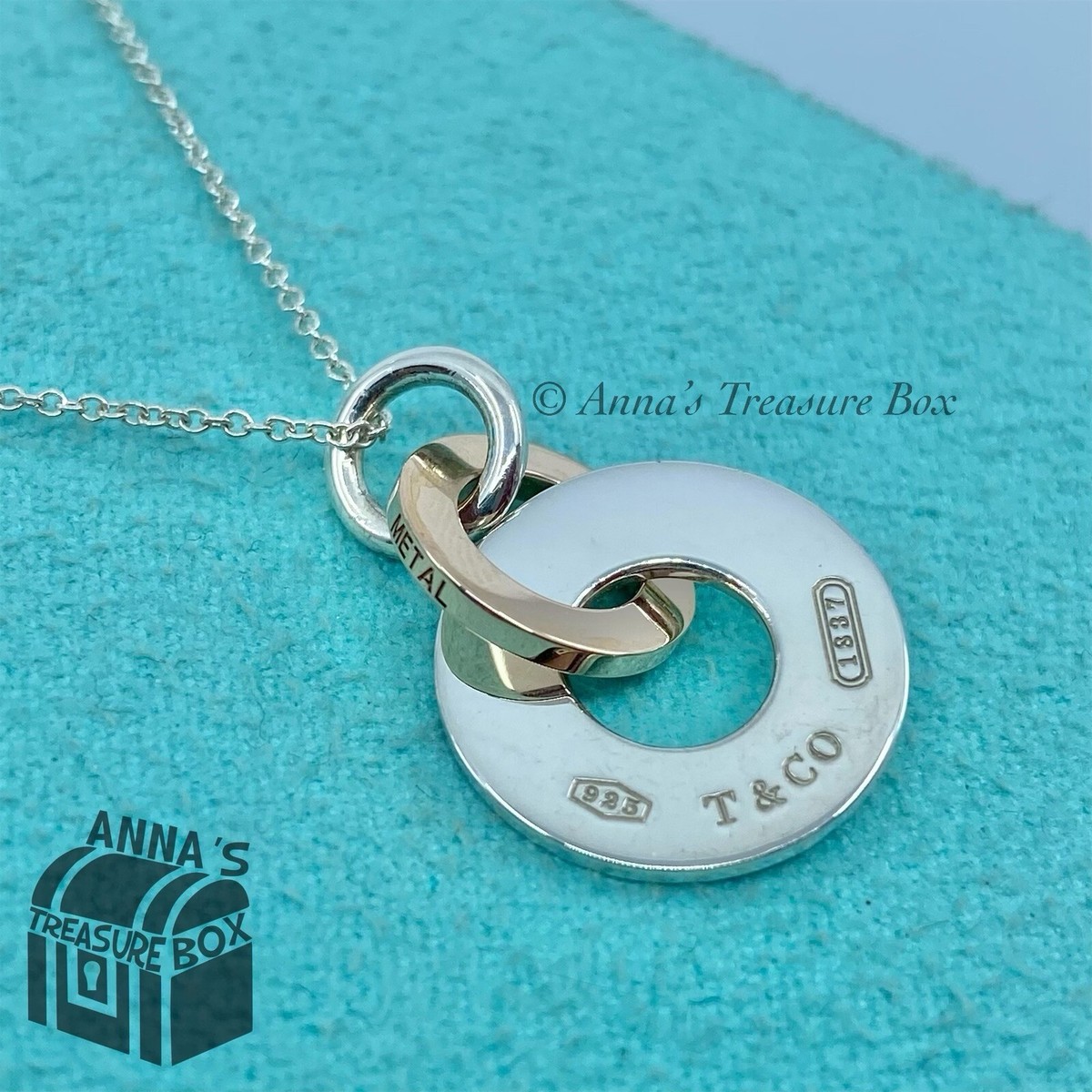 Tiffany & Co 925 Silver & Rubedo Interlocking Drop Circle