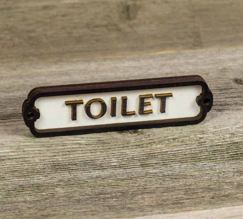 Toilet Door Sign, Toilette, Plaque, Vintage Style, Railway, Retro