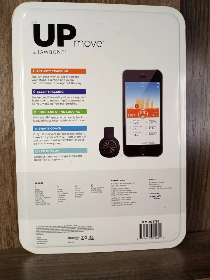 UP Move by Jawbone rastreador de atividade e sono sem fio com alça de pulso ITM971783 - Imagem 2 de 2