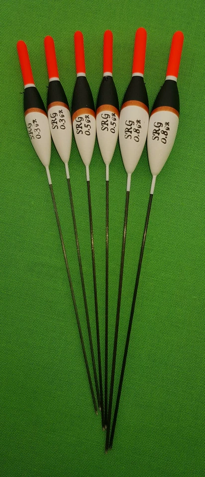 SRG POLE FLOATS *SCHNÄPPCHEN* 6 x verschiedene hochwertige Angelschwimmer (Pack 303R6)