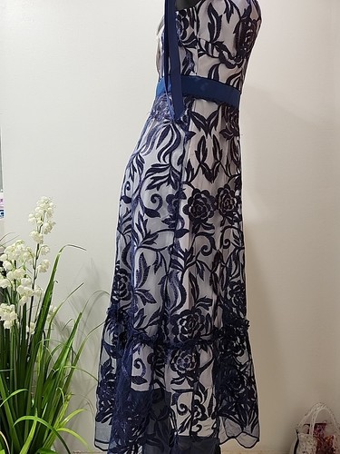 Jeloboutique Dress  Flare Long Blue  Cocktail Occasion Dress 2XL - Picture 7 of 13