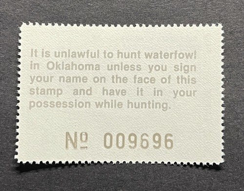 WTDstamps - 1982 OKLAHOMA - State Duck Stamp - Lot1 - Mint OG NH - Picture 2 of 2