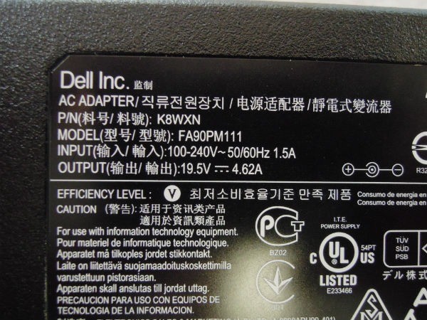 NEW DELL LATITUDE E6320 ADAPTER 90W 19.5V 4.62A 7.4MMX5.0MM BLOCK SHAPE