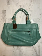 Furla Green Leather Shoulder Hand Bag Authentic