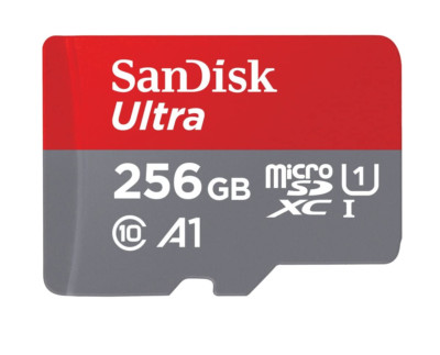SanDisk Ultra microSDHC memory card + SD adapter, 100 MB/s, SDSQUAR-256G-GN6MA