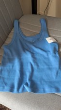 American Eagle Blue Knit Ribbed Scoop Neck Wi...