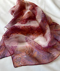 Vintage Scarf Sheer Retro Classic Womens Red Purple Paisley Swirl Stripe Square — photo 1