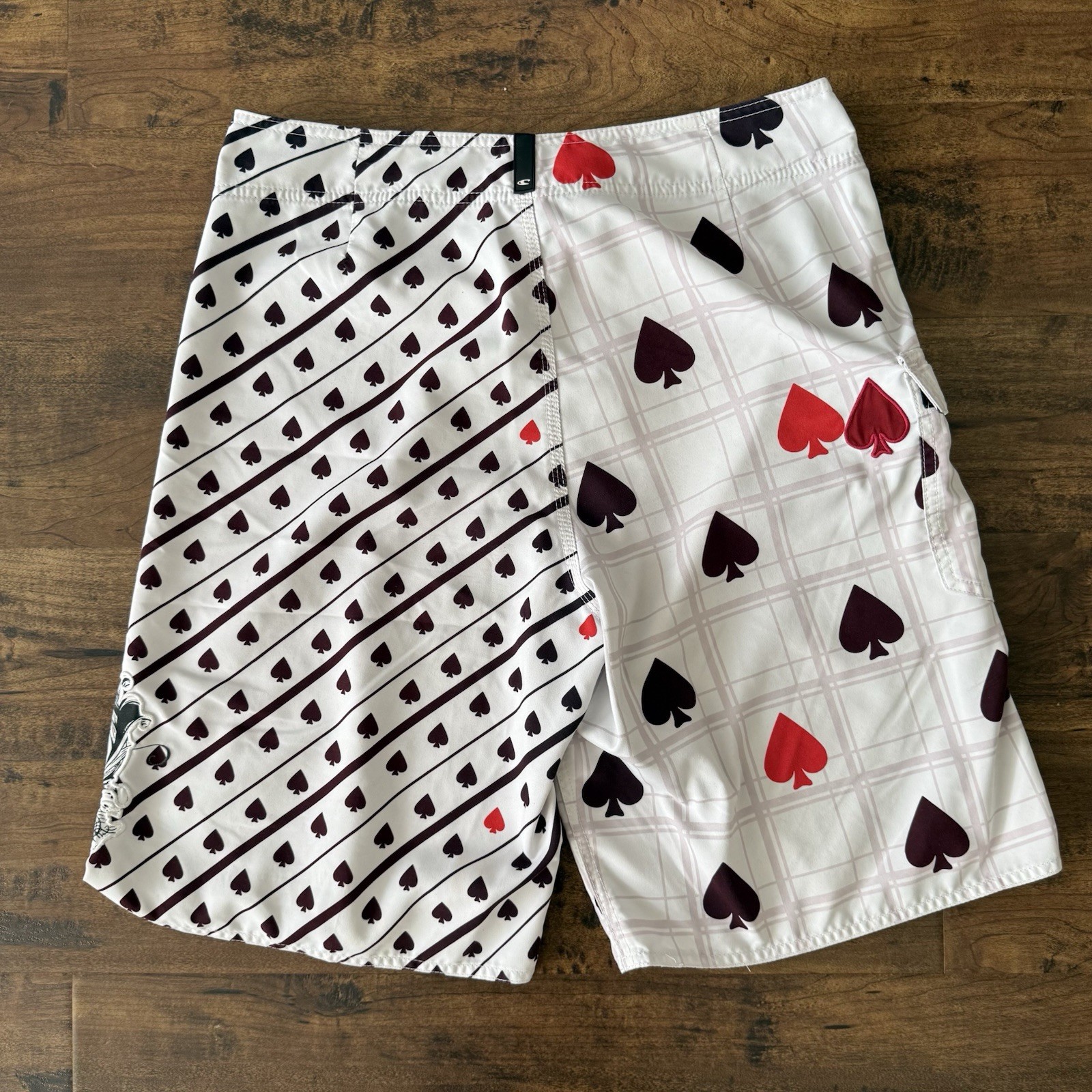 Rare Vintage Y2k O'Neill Men’s Board Shorts Sz 32 Spade x Skull image 2