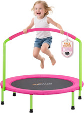 36 Inch Toddler Trampoline with Elastic Band System for Kids Ages 2 6 Indoor