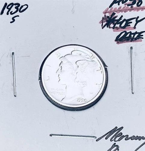 1930-S San Francisco Mint Mercury Dime, Superb Gem AU+++, RARE This Nice!