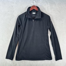 Columbia Pullover Womens M Black Fleece 1/4 Zip Mock Neck Lightweight Hiking