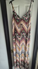 Tu Clothing Womens Maxi Dress Size 20 Multicolored Chevron Boho Summer Cami