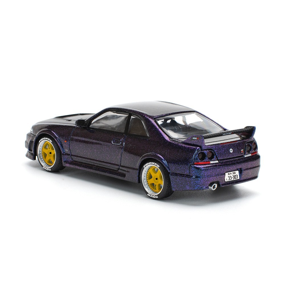 ミニカー POP RACE SKYLINE GT-R R33 1/64 Pop Race 1:64 Nissan GT-R R33 Nismo Midnight Purple Diecast Model