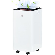 HOMCOM Deumidificatore Casa Portatile 10L a 2 Velocità, 5 Modalità e Timer 24h