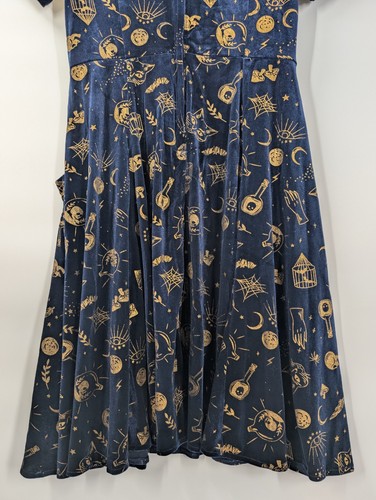 Modcloth x Collectif Swing Dress US size 14 Velvet Collar Pockets Navy RARE NWT - Picture 13 of 15