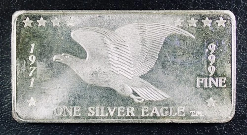 1971 Vintage WH Foster .999 One Ounce Silver Bar - Less than 1,500 Issued