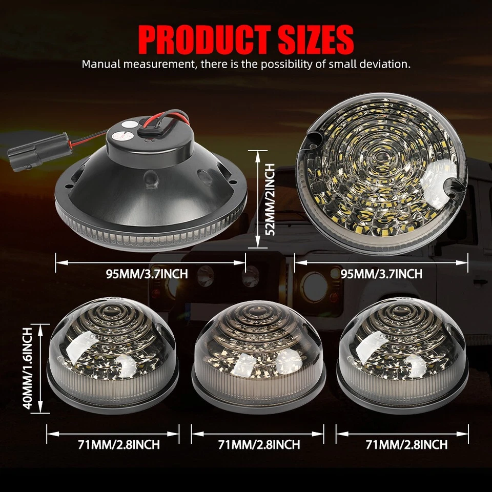 Kit completo de actualización de luz LED ahumada para reversa antiniebla para Land Rover 90/110 Defender Foto 4 de 4