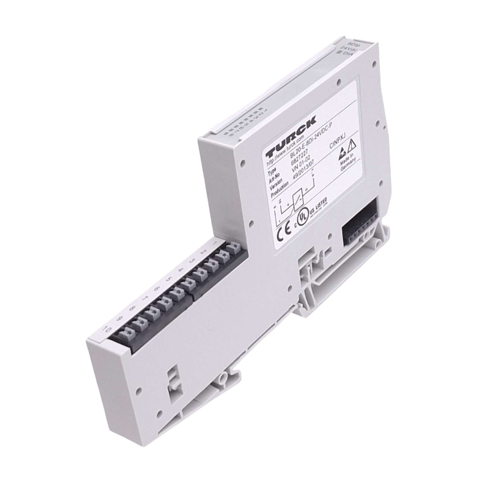 Turck BL20-E-8DI-24VDC-P Digital Input Module, 8-Point PNP Input, 24VDC