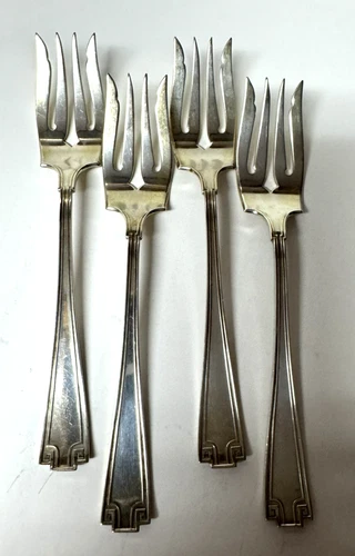 New ListingGorham Etruscan Lion, Anchor, G SET of 4 Salad Forks 6 3/8" Sterling 4.66oz