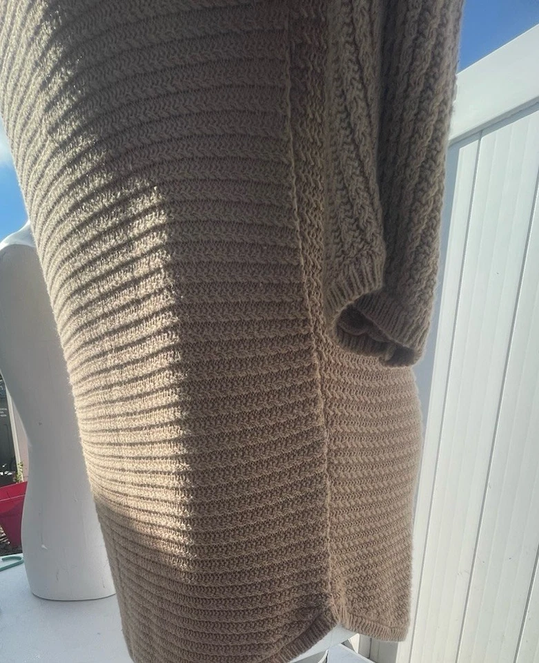 Suéter de punto acanalado tostado medio para mujer NY&C manga larga pulóver top Foto 3 de 4