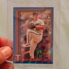 Topps 2024 Chrome Zebby Matthews #277 Blue Parallel Rookie Minnesota Twins /150