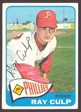 RAY CULP 1965 Topps #505 AUTOGRAPH PHILLIES Auto Signed Cubs Red Sox