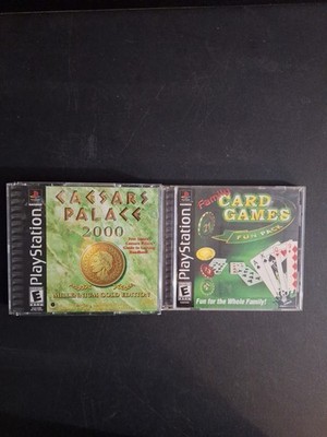 Caesars Palace 2000 & Family Card Games (PS1)2 Game Lot CIB W Manuals, Reg Cards