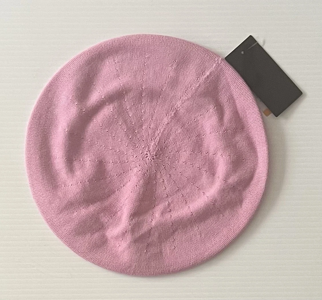 NWT Parkhurst Cotton Knit 10.5” Beret Hat • Rose PINK • Style 30016 SUNGUARD