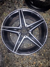 Genuine 18" Mercedes C Class E Class AMG 5 Spoke Black Diamond Cut Alloy 1x 8.5j