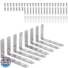 YRDGRG Stainless Steel Corner Bracket - 8 PCS Heavy Duty Right Angle Brackets