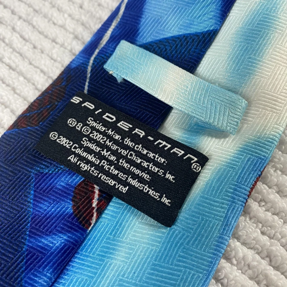 Vintage Spider Man Necktie Mens Blue 2002 Marvel Columbia Movie Graphic 2000s - Image 3 of 4