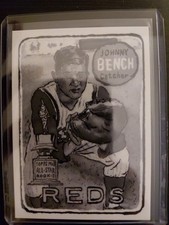 2025 Topps Shoebox Treasures 1969 Topps Johnny Bench #49 Grayscale Filter /75