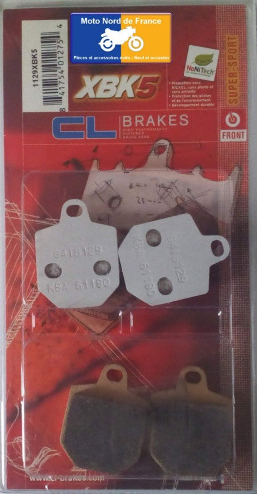 Plaquettes Carbone Lorraine 1129 XBK5 en métal fritté haut de gamme