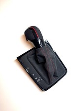 Schaltknauf / Schalthebel Alcantara Optik / Schwarz-Rot / Passend für Golf 7 DSG