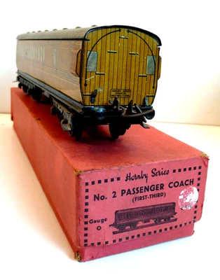 HORNBY "O" VOITURE N°2 "PASSENGER COACH" MÉTAL Lg 30cm ANNÉES 30/40 BON ÉTAT - Photo 1/4