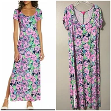 Lilly Pulitzer WYNNE MAXI DRESS High Tide Tall Order Size XL Resortwear Cruise