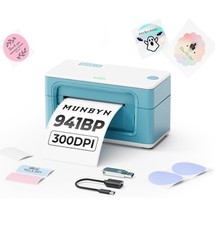 BRAND NEW MUNBYN Bluetooth Thermal Label Printer 941B Wireless 300DPI 4x6 Labels