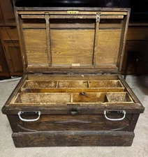 Antique Wooden Carpenters Toolbox Chest 38”