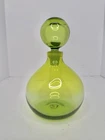 HTF Vintage MCM Blenko Glass 636s In Olive  W/stopper Crazy Ombré & Cadmium Glow