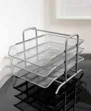 IKEA DOKUMENT 3-Tier Letter Tray ? Nickel Finish | Desktop Document Organizer