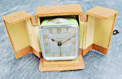 Antique BAYARD Travel Alarm Clock Made in FRANCE Works Perfectly